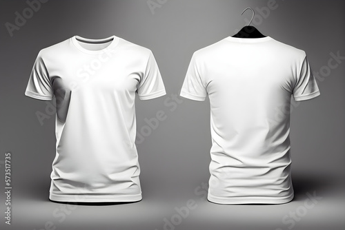 White Male Tshirt Mockup - White Tshirt Mock-up for Men - Men Tee Mock-up - Generative AI