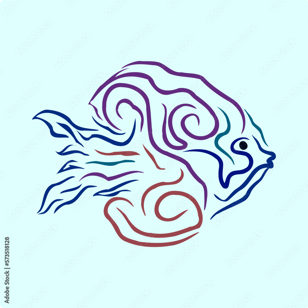 Abstract and unique fish tattoo shape