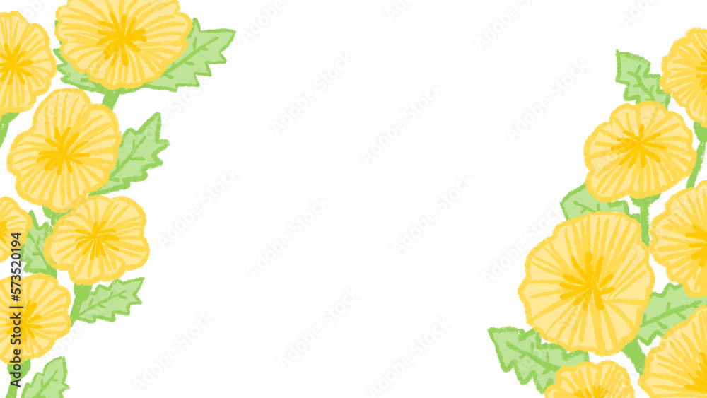 Obraz premium Dandelion background Cute hand-drawn illustrations of colored pencils and crayons / たんぽぽの背景 色鉛筆・クレヨンのかわいい手描きのイラスト