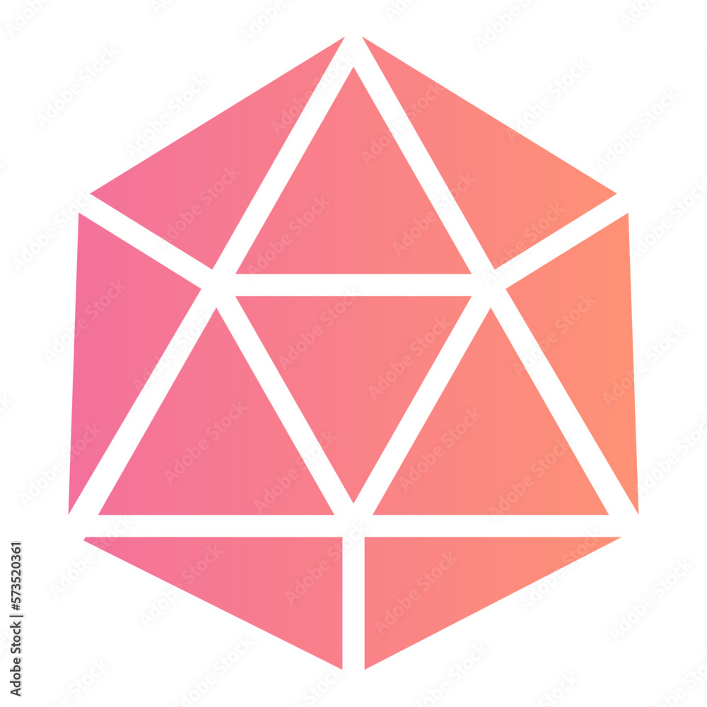 icosahedron gradient icon icosahedron gradient icon
