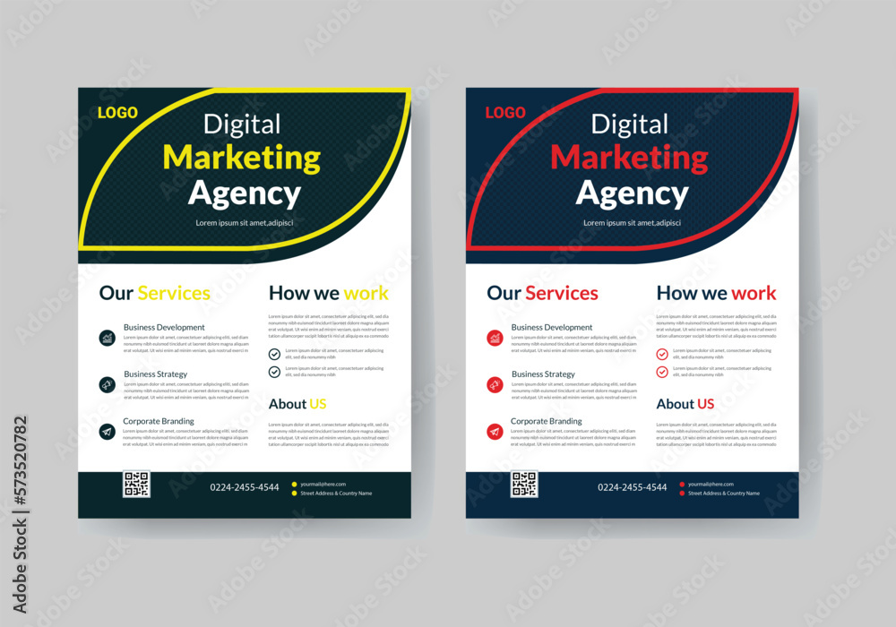  corporate business multipurpose and digital marketing agency  flyer design and brochure cover page template