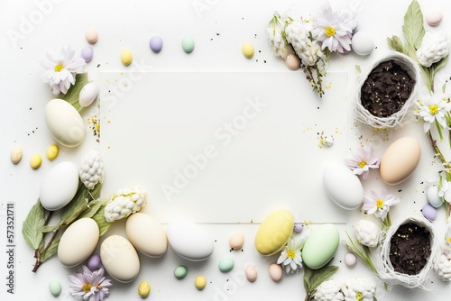 illustration  blank easter background with copy and space  ai generative