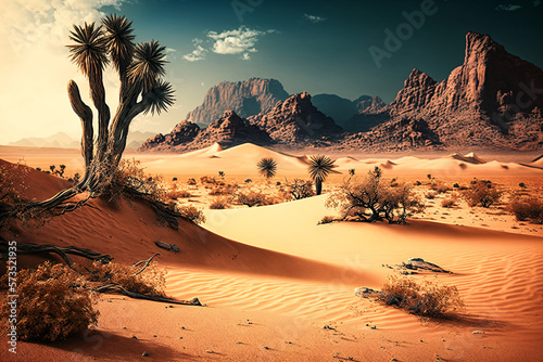 Desert landscape. Generative ai. 