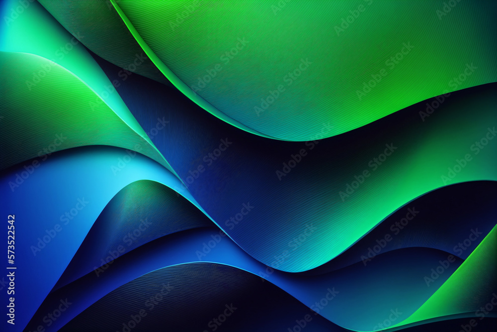 Fototapeta premium Blue and green gradient design wallpaper. Generative ai. 