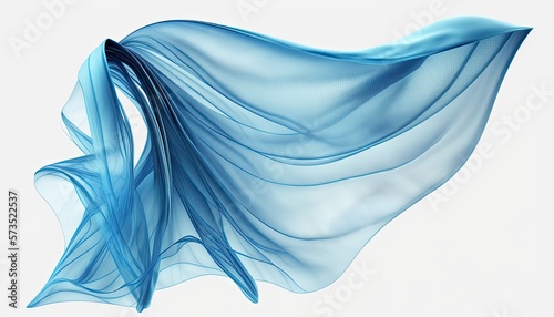 Elegant Fashion Flying Sky Light Blue Satin Silk Cloth Design for Product Display. AI-Generated, Digital Illustration.