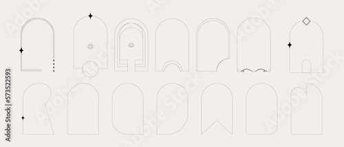 aesthetic linear frames vector illustrator. 
