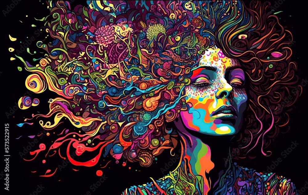 illustration, psychedelic, generative ai illustration, psychedelic, generative ai