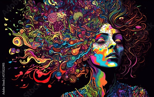 illustration, psychedelic, generative ai