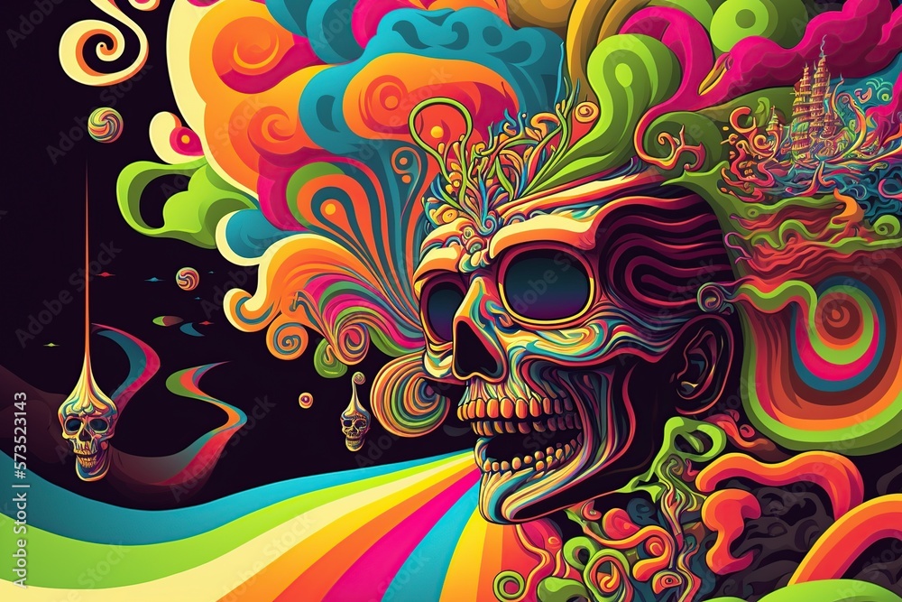 illustration, psychedelic, generative ai