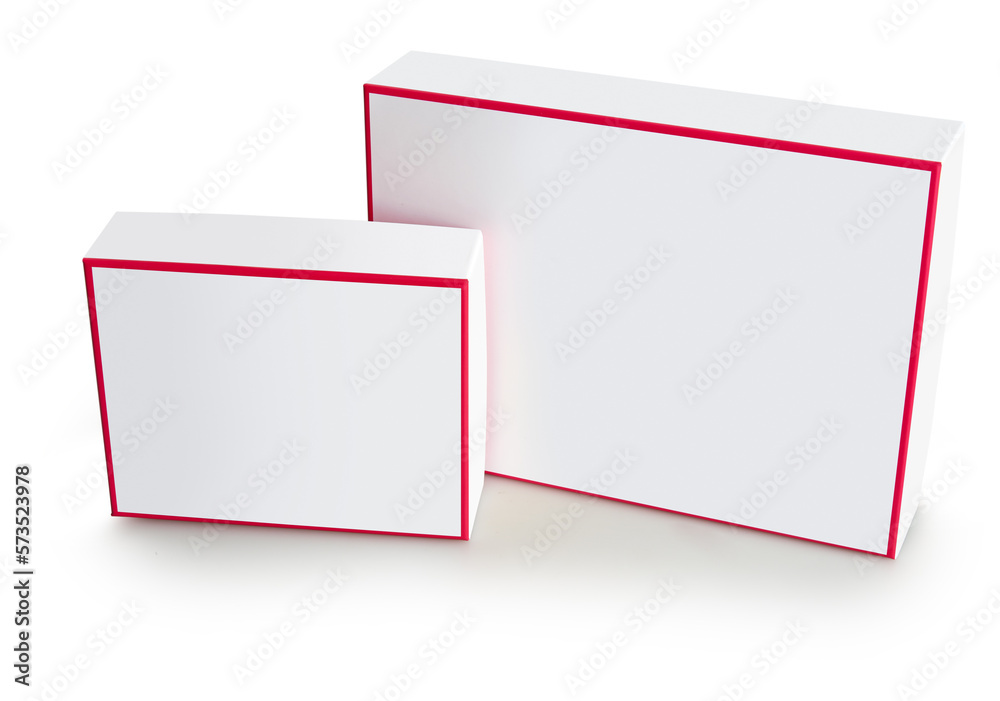 Two blank chocolate or macarons boxes isolated on white Two blank chocolate or macarons boxes isolated on white