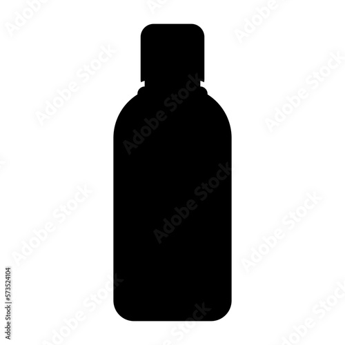 Micellar water makeup remover bottle silhouetee, icon vector illustration in trendy style. Editable graphic resources for many purposes. 