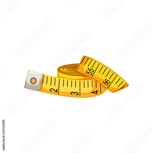 centimeter yellow measuring tape cartoon vector illustration