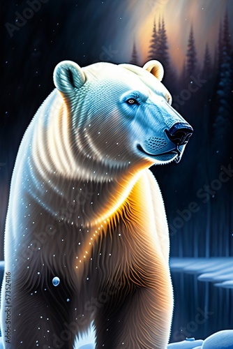 Charming Polar Bear Illustration - Generative A.I. Art