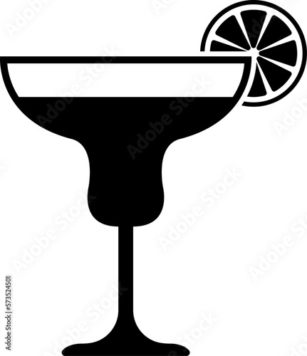Alcohol cocktail icon. Martini or Margarita cocktail vector icon in flat style.