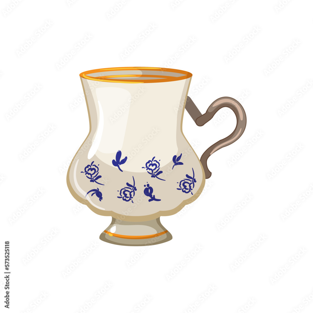 cappuccino vintage cup cartoon vector illustration