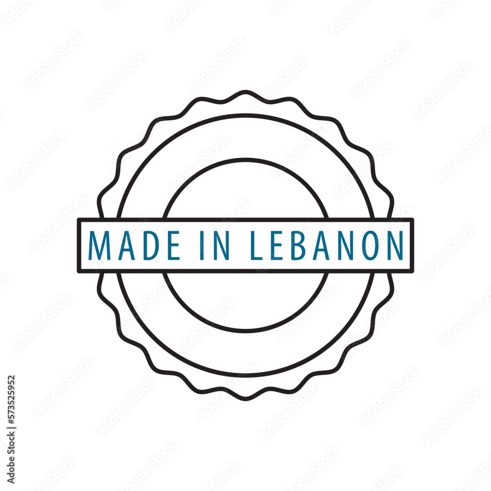 Made in Lebanon stamp icon vector logo design template Made in Lebanon stamp icon vector logo design template