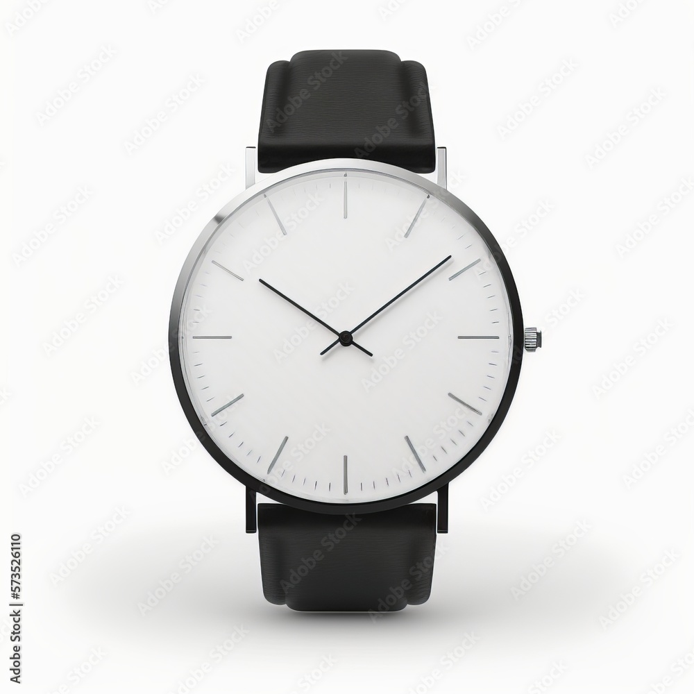 minimalistic watch isolated on_white background minimalistic watch isolated on_white background