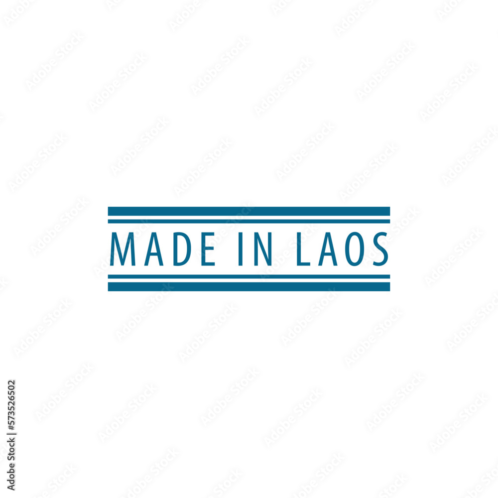 Made in Laos stamp icon vector logo design template Made in Laos stamp icon vector logo design template