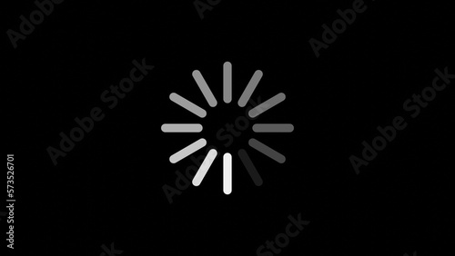 Loading scale. Video loading loop. Loading bar. Buffering circle. Loading progress bar indicator.