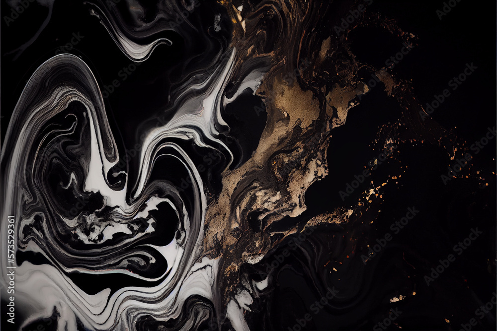 Abstract black watercolor marble background. Generative AI Abstract black watercolor marble background. Generative AI