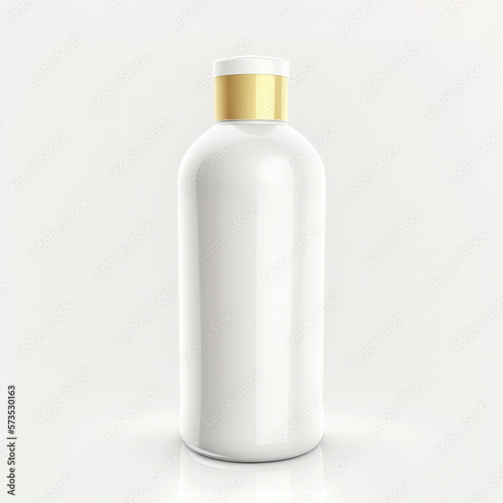 Empty bottle for cosmetics or shampoo or shower gel isolated on white. AI generative Empty bottle for cosmetics or shampoo or shower gel isolated on white. AI generative