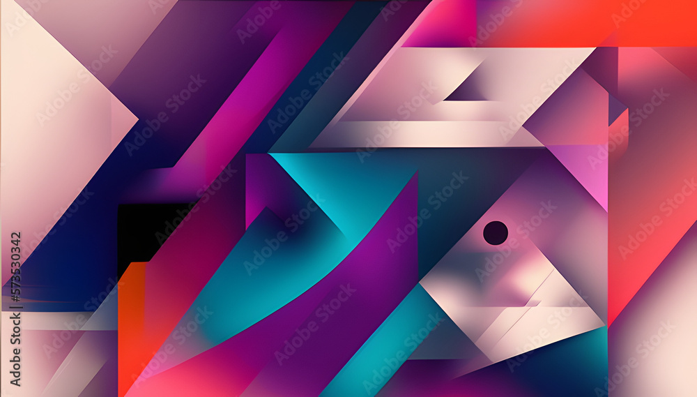 Fototapeta premium abstract background shapes, colorful, gradients, generative AI, lines