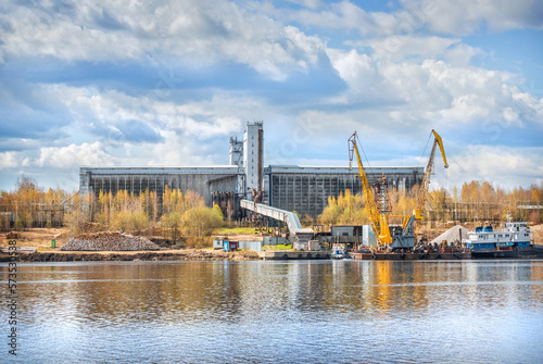 Grain Terminal Volga, view from the Volga, Kineshma, Ivanovo region