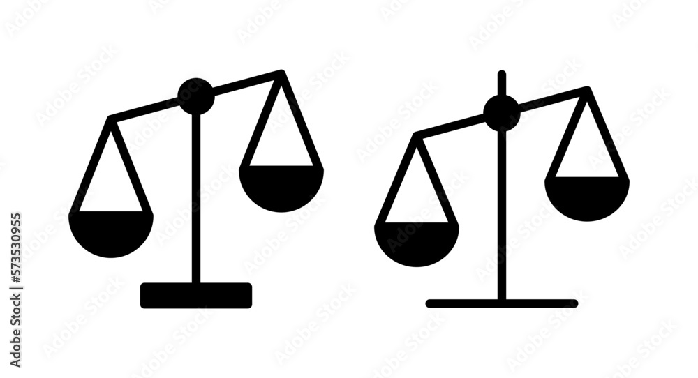 Scales icon vector illustration. Law scale icon. Justice sign and symbol Scales icon vector illustration. Law scale icon. Justice sign and symbol