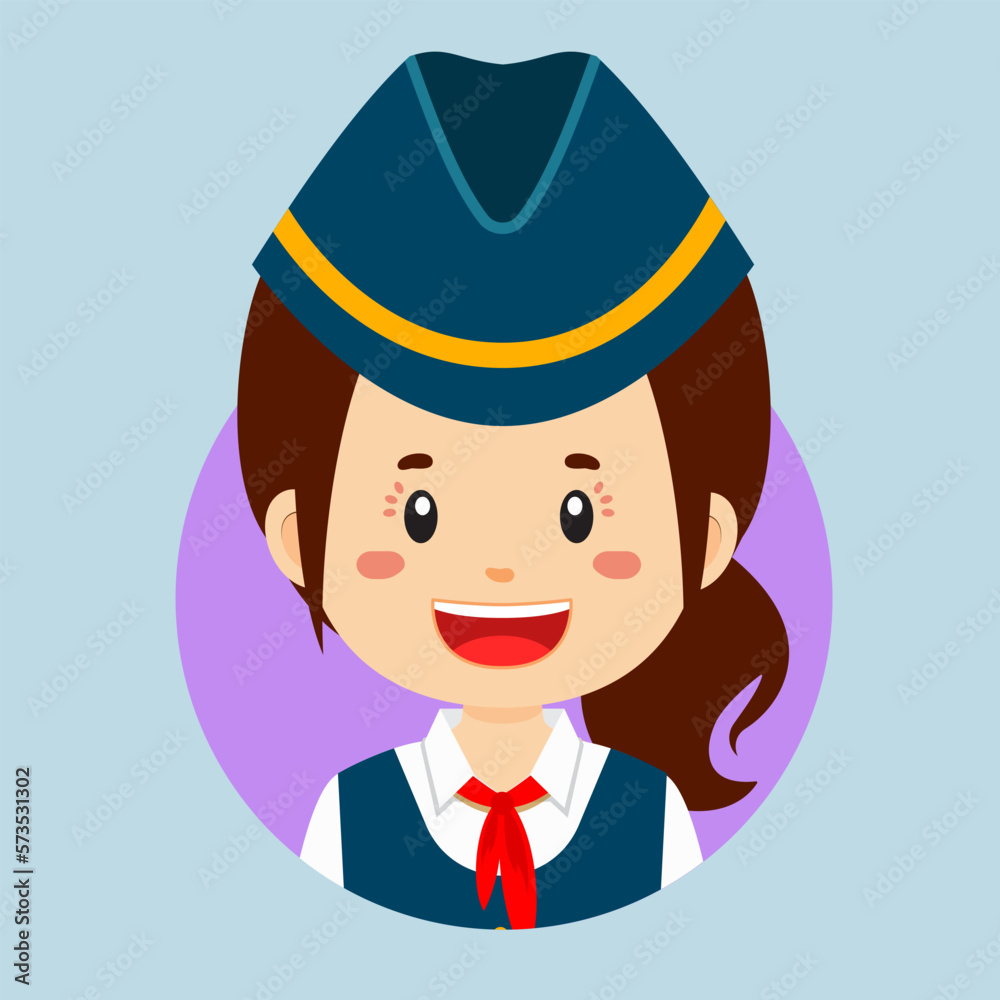 Avatar of a Stewardess Character Avatar of a Stewardess Character