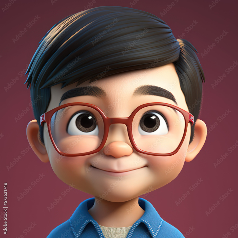 Cartoon Close up Portrait of Smiling Asian Nurturing Young Man Teacher on a Colored Background. Illustration Avatar for ui ux. - Post-processed Generative AI Cartoon Close up Portrait of Smiling Asian Nurturing Young Man Teacher on a Colored Background. Illustration Avatar for ui ux. - Post-processed Generative AI