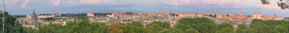 Rome - The panorama at the sunset.