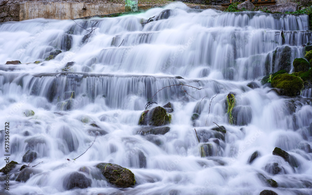 Long Exposure River Landscape During Fall Long Exposure River Landscape During Fall