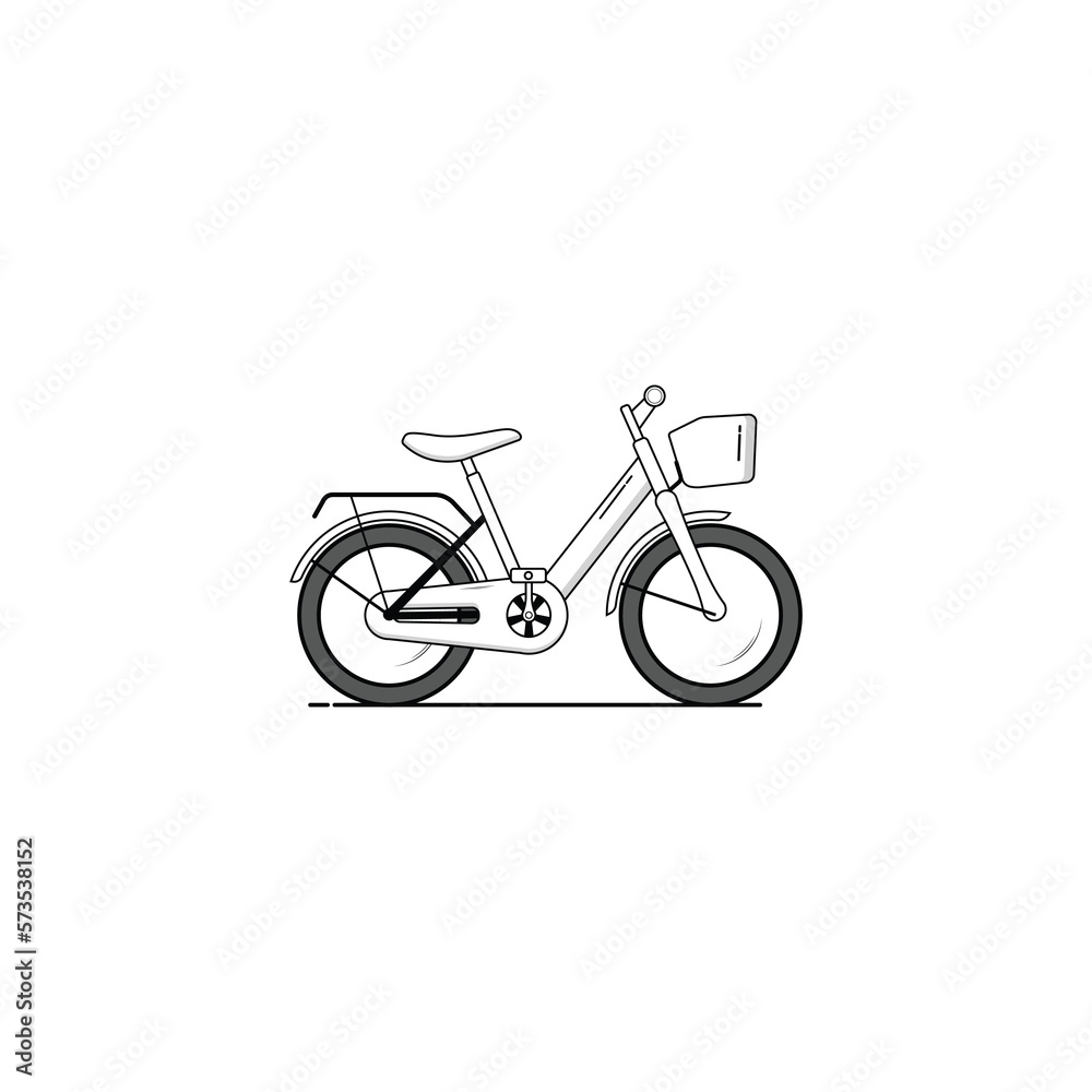 child bicycle isolated vector graphics