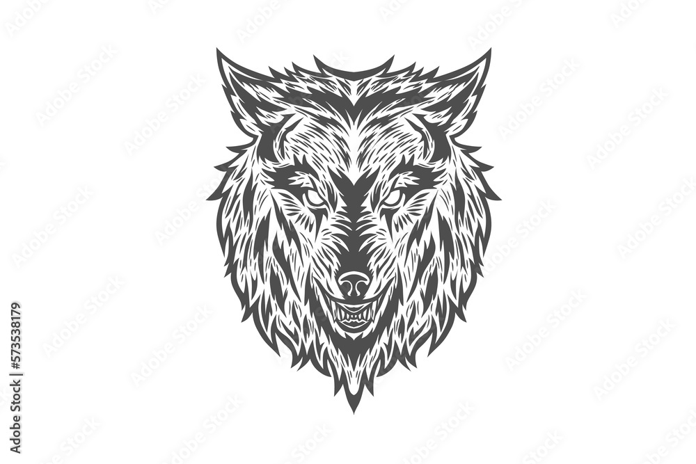 Obraz premium wolf head tribal tattoo