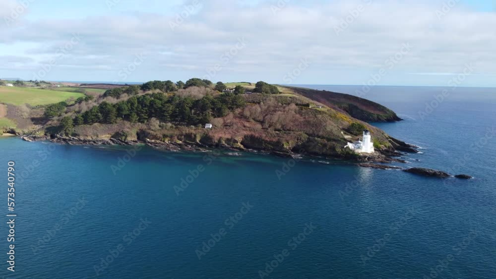 St Antonys head cornwall england uk from the air drone aerial St Antonys head cornwall england uk from the air drone aerial