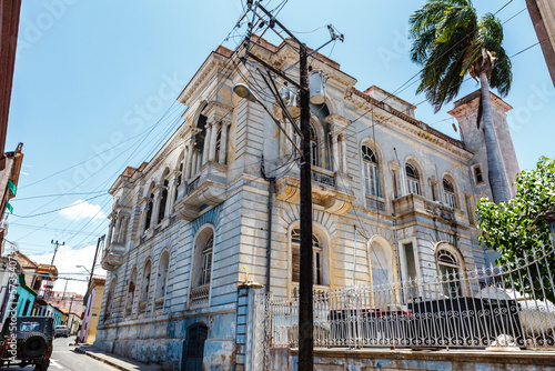 Old colonial city palace in the historic center of Santiago de Cuba, Cuba, Caribbean