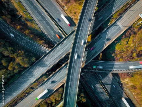 UK Highways M25 and M1 Motorways Interchange Aerial View photo