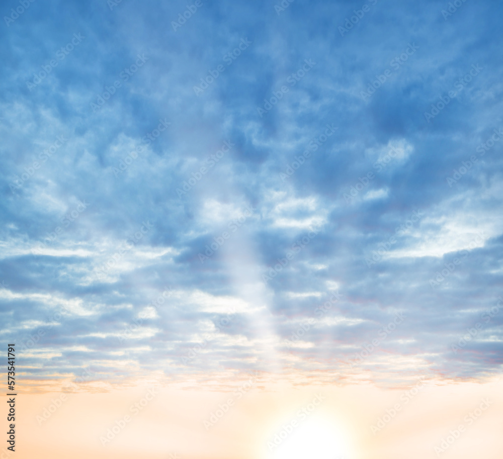 Bright clouds in the evening sky