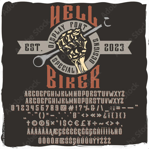 Hell rider font with multilingual characters