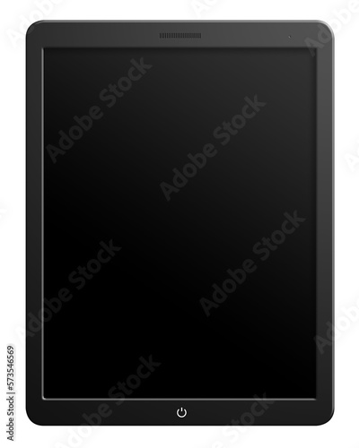 Illustration of modern computer tablet with blank screen. png transparent background