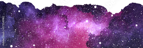Vector cosmic illustration. Beautiful colorful space background. Watercolor Cosmos