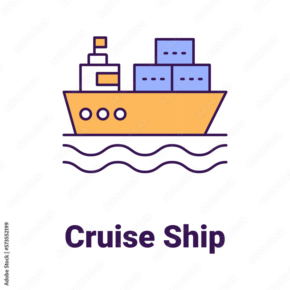 Cruise ship Vector Icon

