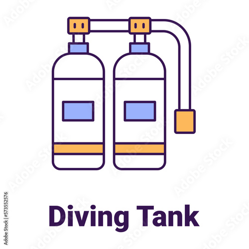 Diving tank Vector Icon

