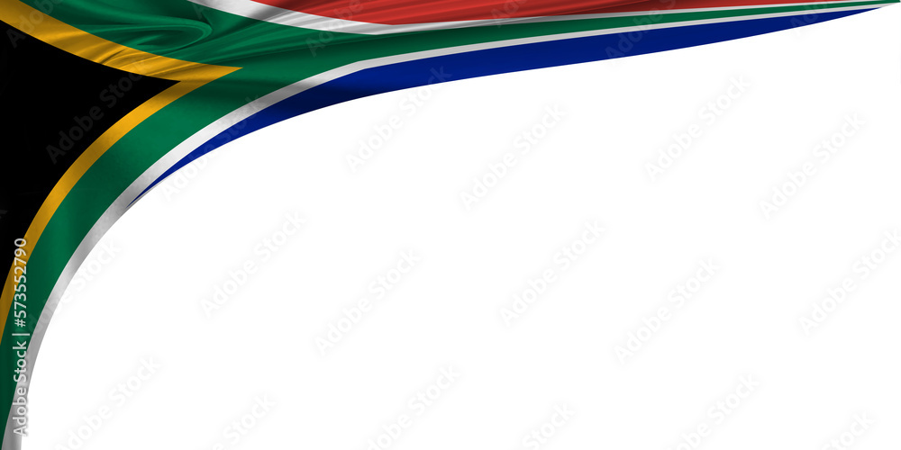 White background with flag of South Africa. 3d illustration White background with flag of South Africa. 3d illustration