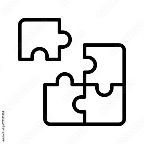 Puzzle icon in trendy style design. Simple solutions concept, compatibility line icon, vector illustration on white background
