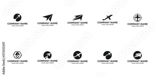 logo design set plane icon vector illustration © Mas_W