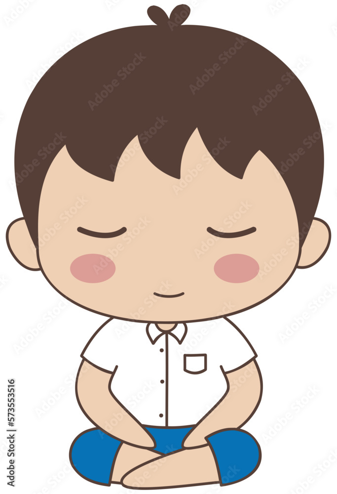 Cartoon Cute thai student