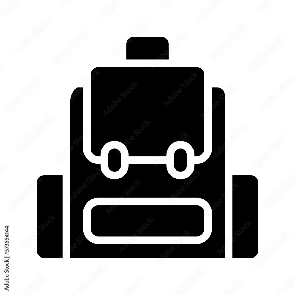 Backpack icon. School bag sign. Vector illustration on white background. Backpack icon. School bag sign. Vector illustration on white background.