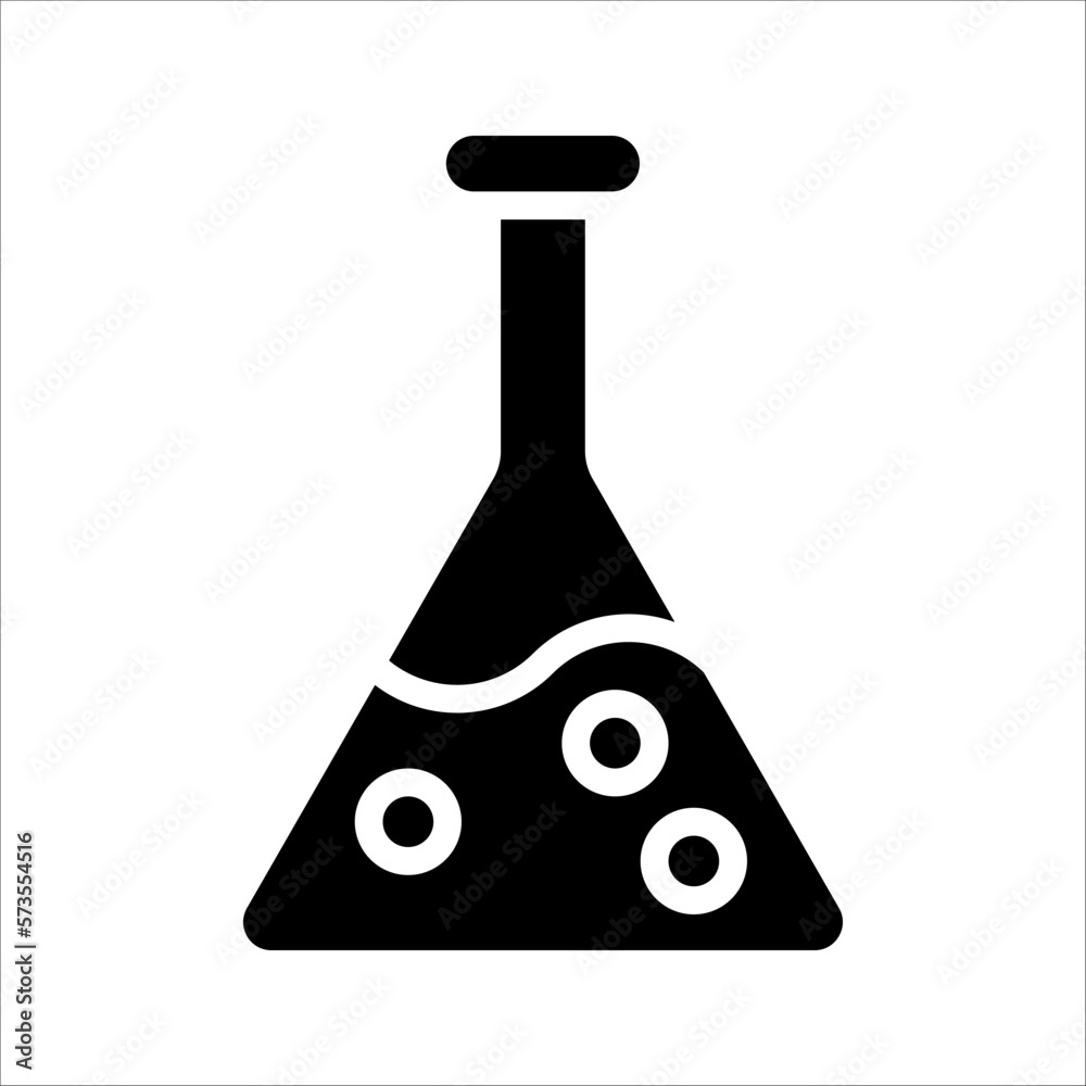Test tube icon. Chemistry lab flask, science symbol. vector illustration on white background Test tube icon. Chemistry lab flask, science symbol. vector illustration on white background