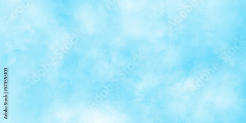 Abstract Watercolor shades blurry and defocused Cloudy Blue Sky Background, blurred and grainy Blue powder explosion on white background, Classic hand painted Blue watercolor background for design.	